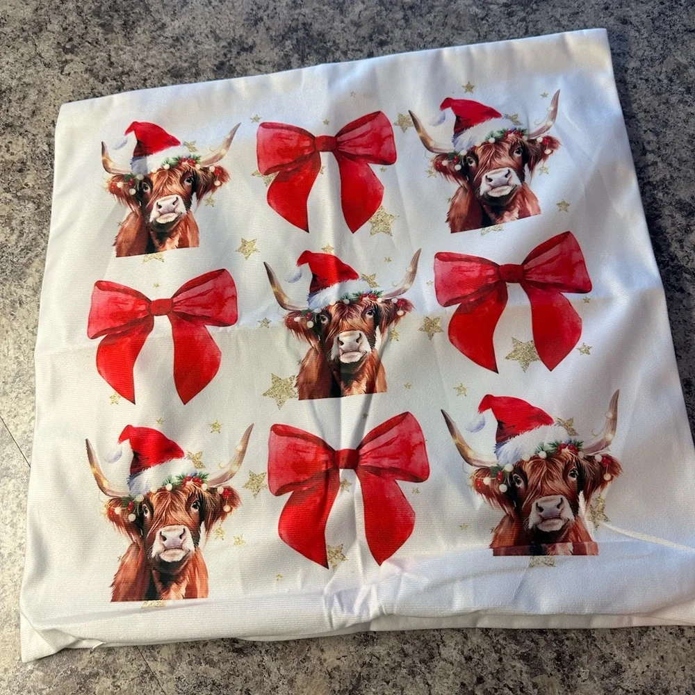 Festive Cow Print pillow cover
